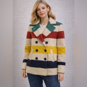 009 🦄 Vtg 70s HUDSONS BAY BLANKET COAT (as Is)